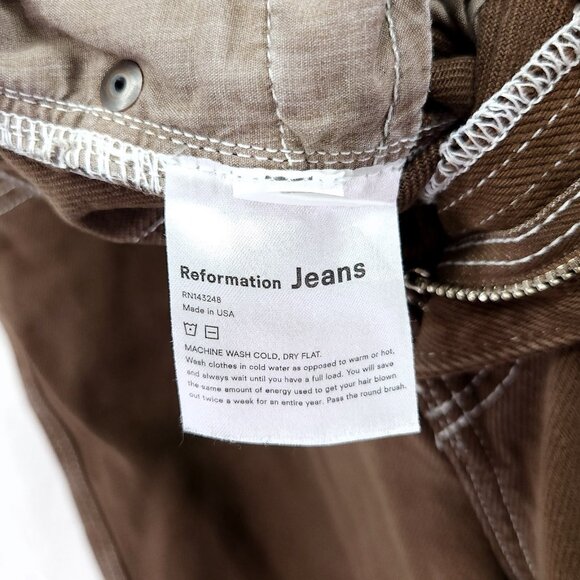Reformation Womens Jean Size 28 Cowboy High Rise Baggy Straight-Leg Brown 28" - Picture 7 of 15